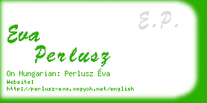 eva perlusz business card